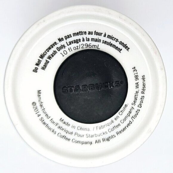 Starbucks 2014 Gold & Black Polka Dot Ceramic Travel Mug – 10oz - Picture 8 of 8